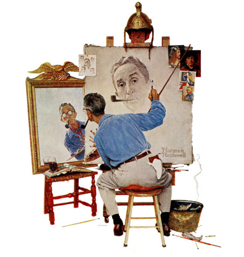 Triple Self-Portrait, February 13,1960 by Norman Rockwell