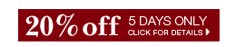 20% Off Your Entire Order -- ends Monday!