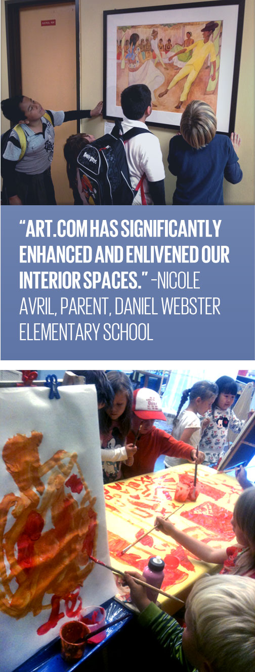 Art.co.UK has significantly enhanced and enlivened our interior spaces. –Nicole Avril, Parent, Daniel Webster Elementary School