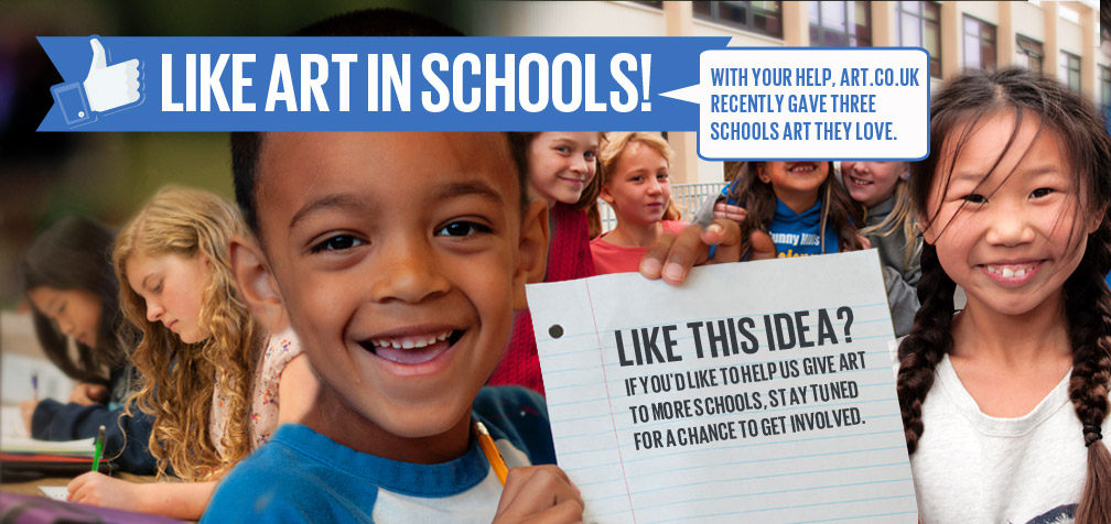 LIKE ART IN SCHOOLS! With your help ART.CO.UK give three schools art they love to grow their art education programs. WE DID IT! 
