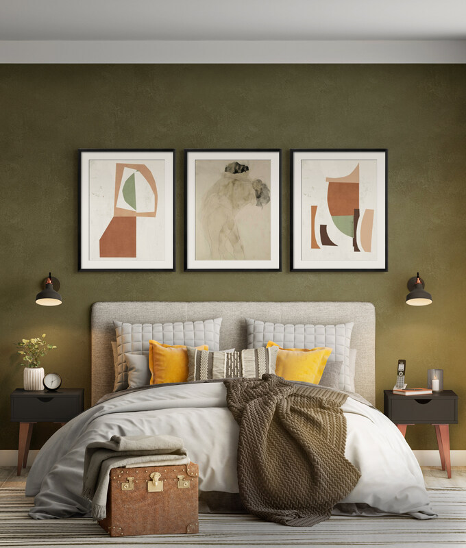 The Organic Oasis Gallery - Neutral art is always trending. This collection lends a soothing, organic, elevated feel that's perfect for bedrooms.,Small Gallery Wall (69" X 29" Finished Size)