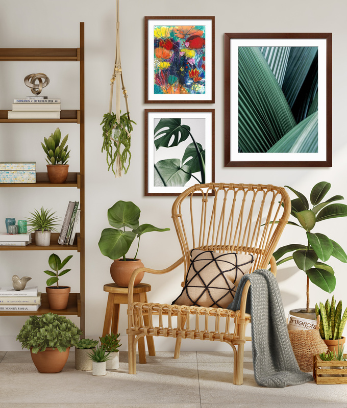The Tropical Paradise Gallery - Who said your love of nature has to stop at your front door? Bring the outside in with a tropical gallery that will turn your home into a lush garden.,Medium Gallery Wall (48" X 60" Finished Size)
