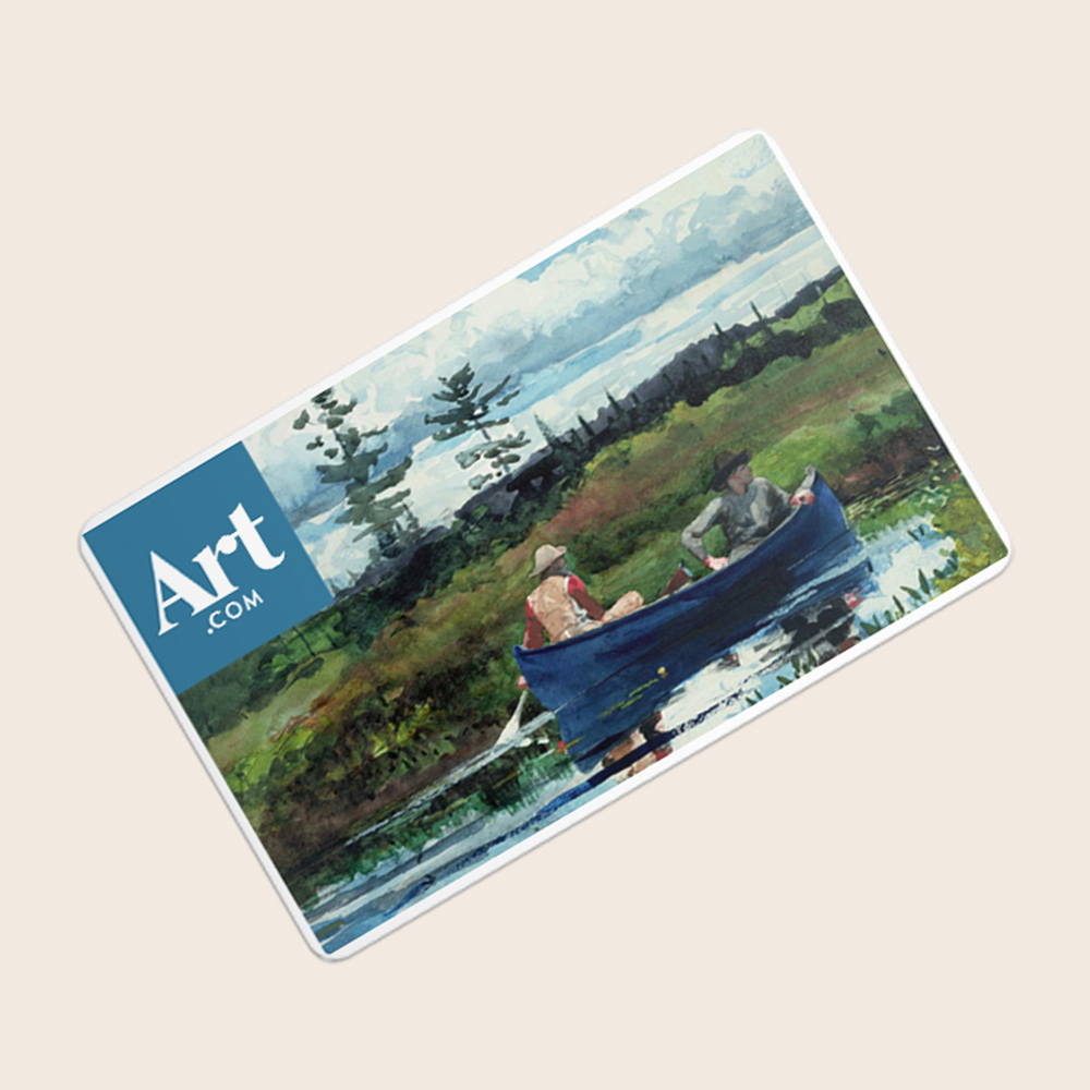 Image of an Art.com gift card on a peach background