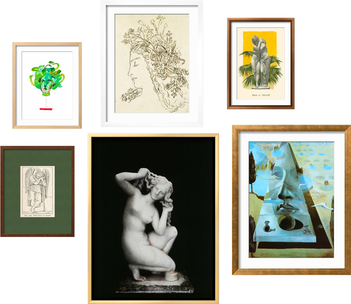 Collection of Ancient greek statue art