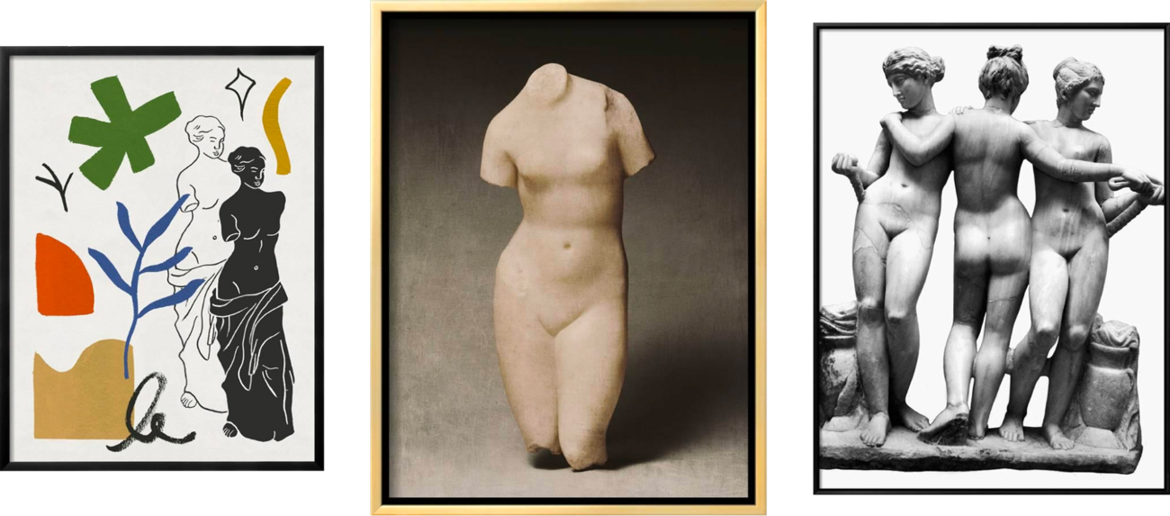 Greek statue wall art collection
