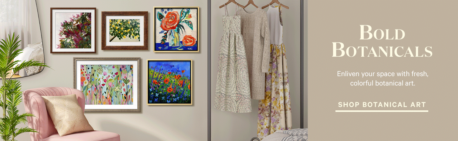 Bold Botanicals. Enliven your space with fresh colorful botanical art. Shop botanical art. >