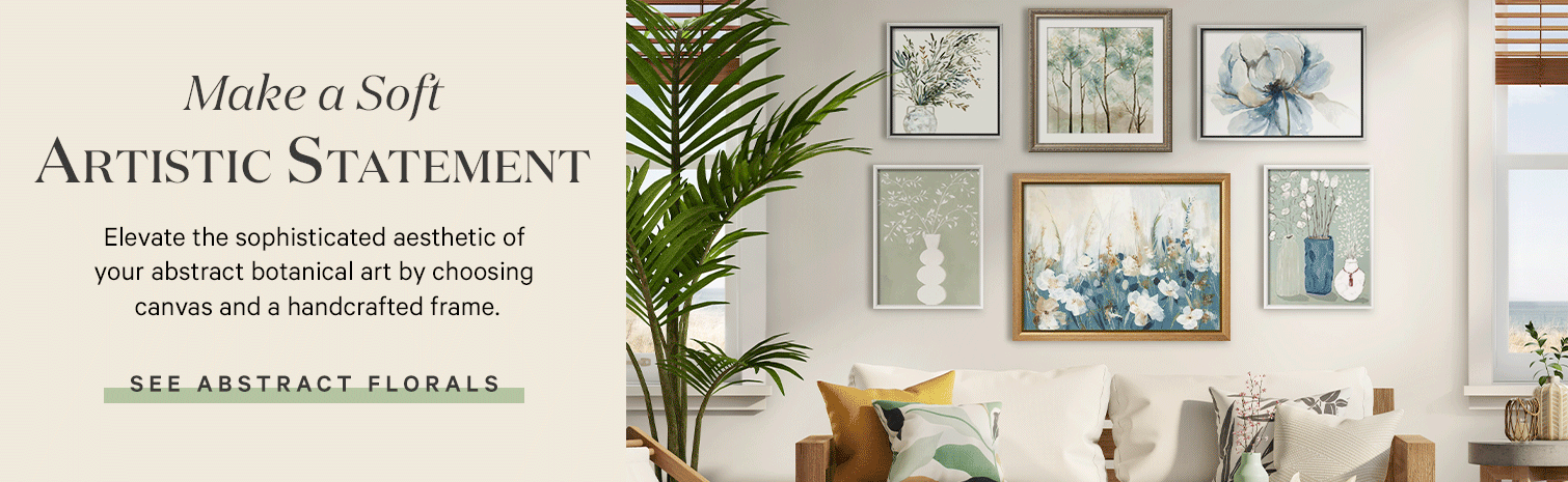 Make a soft artistic statement. elevate the sophisticated aesthetic of your abstract botanical art by choosing canvas and a handcrafted frame. See abstract florals. >