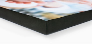 Museum Wrap: a canvas print feature which retains the whole picture on the front surface while surrounding it with a black border on the side edges.